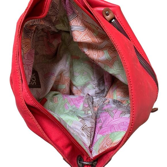 The Sak Alameda Hobo Bag Red Tobacco Brown Leather Purse Shoulder Bag - Picture 5 of 6